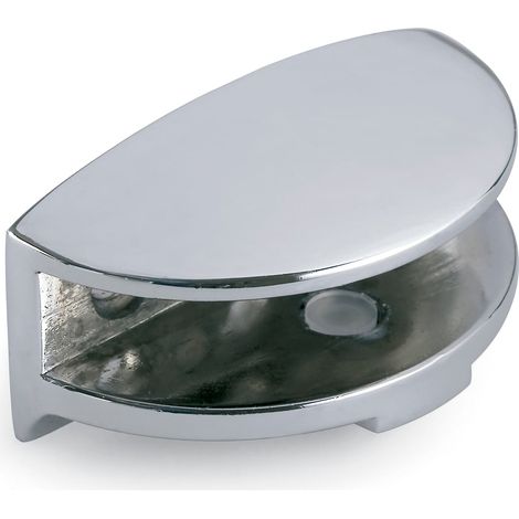 Support en cristal Cristi demi-lune 10Mm chromé (1/3)