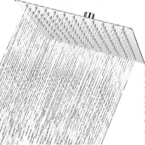 Pommeau de douche fixe carré effet pluie de 25 cm (10 pouces), acier inoxydable 304, débit élevé (1/5)