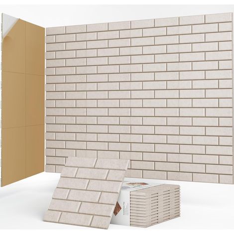 Lot de 12 panneaux acoustiques autocollants, panneaux insonorisants en brique, panneaux muraux acoustiques haute densité pour studios d'enregistrement, salle de jeux, maison, bureau, 30x30x1cm (1/5)