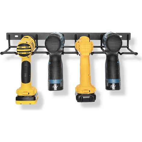 Étagère à outils à 4 emplacements, support mural de rangement pour perceuse sans fil et outils, organisation de garage (1/5)