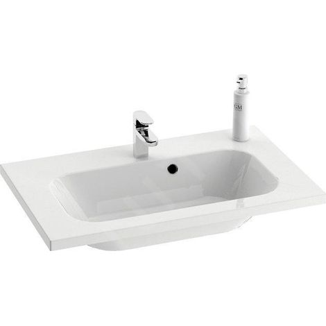 Ravak Chrome - Lavabo 700x490 mm, avec un trou pour robinet, blanc XJG01170000 (1/4)