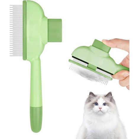 Ecleanfy - Peigne chat à nettoyage automatique. Élimine les poils morts d'un geste, confort optimal pour animaux et propriétaires. (1/5)