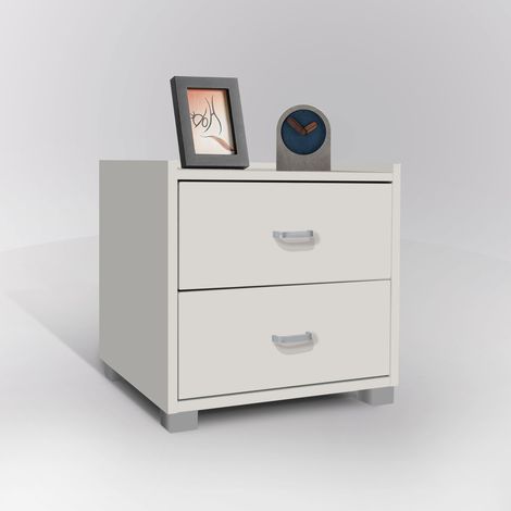 COMODINO IN LAMINATO CM 43X40 H. 43.5 BIANCO OPACO (1/3)