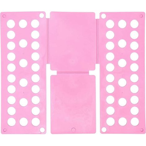 Planche à plier t-shirts organisateur linge 40x48cm plieuse gain de place maison étudiant voyage tri facile rangement soigné rose (1/5)