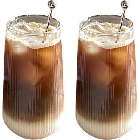Verres à Latte Macchiato 500ml Lot de 2, Résistant à la chaleur, Verre borosilicaté, Transparent