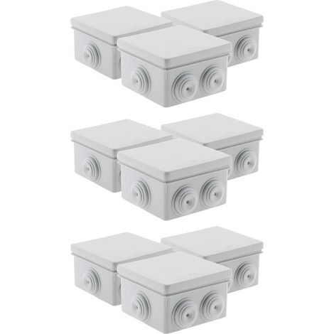 Lot 3 Boîtes étanche carrée 80x80x40 IP 55, Polystyrène, Gris (Lot de 3) (1/5)
