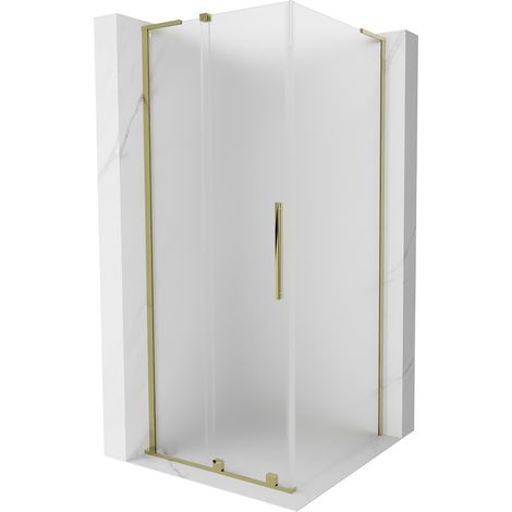 Mexen Velar L cabine de douche coulissante 120 x 120 cm, givré, or - 871-120-120-33-50 (1/5)
