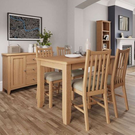 Table à manger extensible 120-160x75 cm en chêne clair - ARTIK