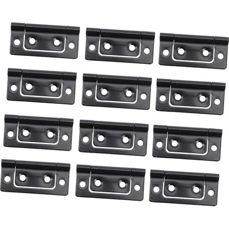 Holibanna Lot de 12 charnières de porte de placard en fer noir, petites et polyvalentes (1/5)