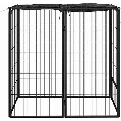Maison Exclusive - Corral para perros 6 paneles acero con recubri (1/5)