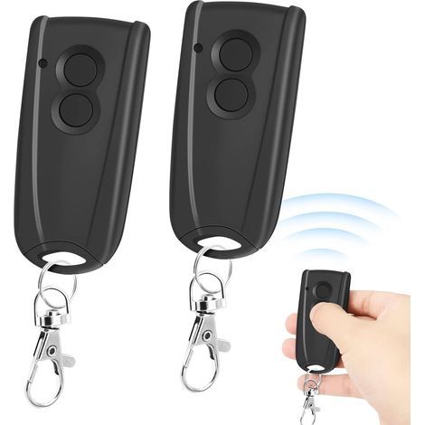 Gate Remote Control Compatible with Hormann Ecostar RSC2, RSE2, RSZ1, Liftronic 500, 700, 800, 433MHz Gate and Garage Door Opener, Black, Pack of 2 (1/5)
