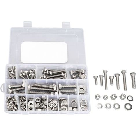 Kit d'assortiment de boulons à vis hexagonales en acier inoxydable, 246 pièces, rondelles d'écrous pour appareils ménagers (1/5)
