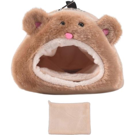 Hamac suspendu chaud pour l'hiver pour rats et hamsters, maisonnette mignonne avec tapis de couchage pour petits animaux à fourrure (1/5)