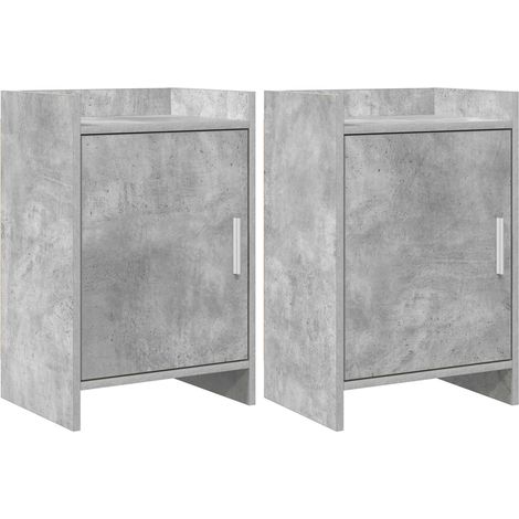 Tables de chevet 2 pc Gris béton 40 x 30 x 60 cm vidaXL