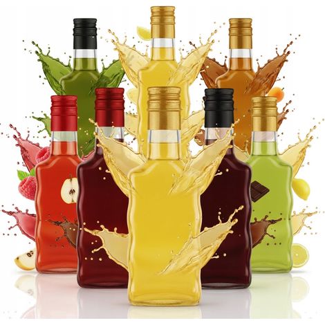 Lot de 50 bouteilles en verre Wave de 200 ml pour liqueurs, vin et jus de fruits (0,2 L) + bouchon (1/5)