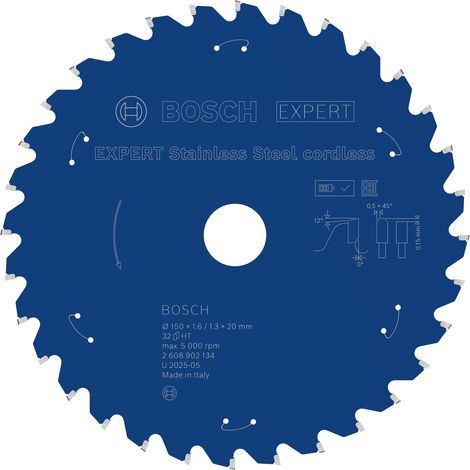 Bosch EXPERT Stainless Steel Circular Saw Blade 150 x1.6/1.3x20mm T32 2608902134
