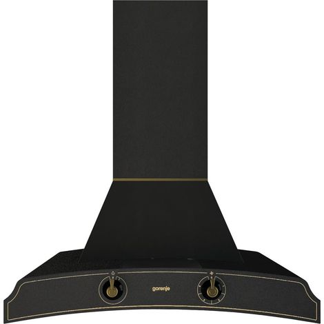 Gorenje DK63MCLB, Campana extractora decorativa con diseño retro y potente sistema de filtrado de aire, Negro