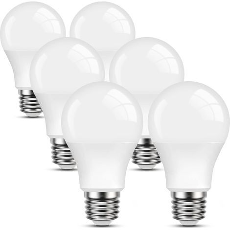 Lot de 6 Ampoule LED E27 Blanc-Chaud,9W Equivalent 60W,2700K Ampoule Standar A60 avec Culot à Vis,Non Dimmable,220v-240v pour Maison Restaurant Café (1/5)