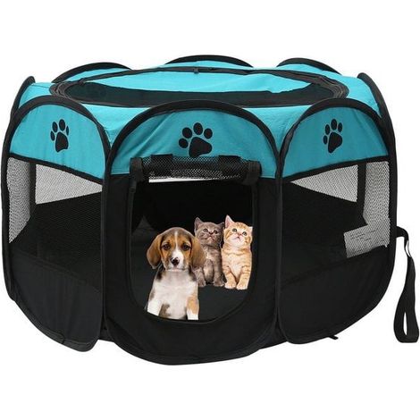 Enclos/cage portable pliable pour chiots, chats et cochons d'Inde (1/5)