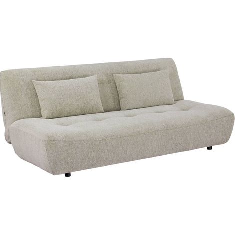 sweeek - 3-Sitzer Schlafsofa mit Chenille-Bezug, Chenille, Beige