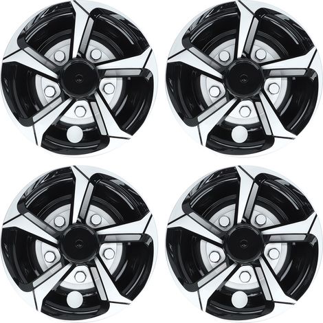 Capuchon de moyeu de roue de 8 pouces noir, enjoliveur entièrement enveloppé, garniture de protection de jante de remplacement pour voiturette de golf EZ-GO (1/5)