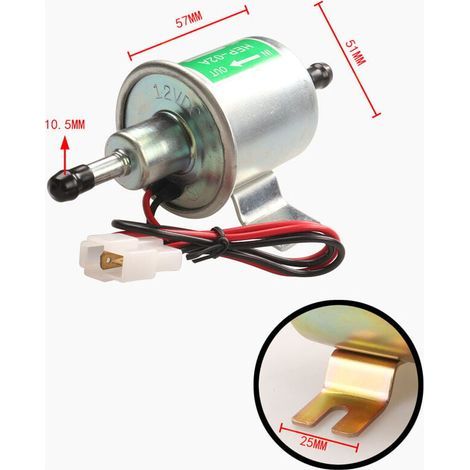 argenté-Pompe à essence électrique univers d'essence diesel 12V HEP-02A HEP02A à basse pression OEM HEP-02A Pompe à carburant électrique univers 12 V pour Most Car Carburetor Motorcycle ATV (1/4)