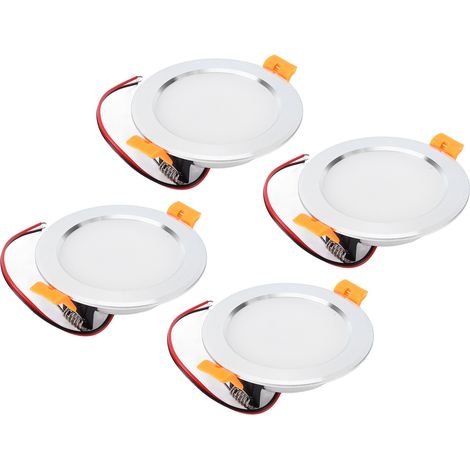 4pcs 4in Plafonnier LED Rond 12V 3W Blanc Accessoire de Rénovation pour Camping-car et Bateau (1/5)