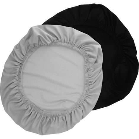 Lot de deux housses de réservoir de toilettes, en polyester doux et élastique, lavables, abattants de toilettes modernes. (1/5)