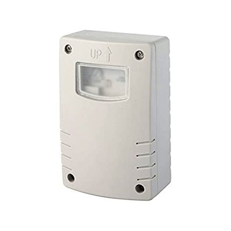 Electraline – Interrupteur crépusculaire extérieur IP44 – Minuterie réglable 1 à 9 heures – Résistant aux intempéries pour éclairage extérieur