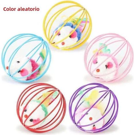 Jouet pour chat en peluche souris colorée, balle amusante pour chats