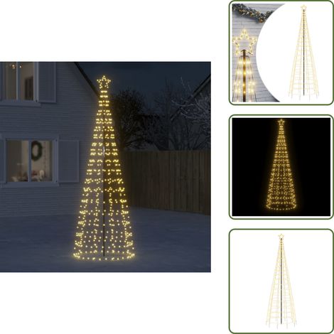 The Living Store LED-Weihnachtsbaum mit Erdspießen 570 LEDs Warmweiß 300 cm - Weihnachtsbeleuchtung (1/5)