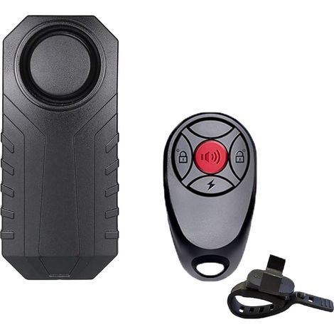 Alarme de moto à vibration pour vélo électrique Système d'alarme antivol sans fil 113 dB avec télécommande améliorée avec sangle en silicone (1/5)
