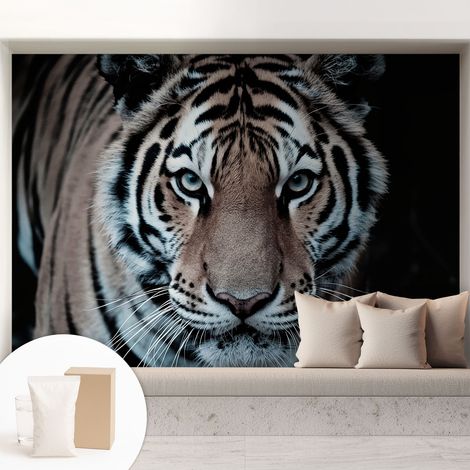 Carta Da Parati Non Tessuto - Con Colla Inclusa per Camera da Letto - Facile da Applica - Motivo decorativo Ritratto di tigre 208x146 cm (1/5)