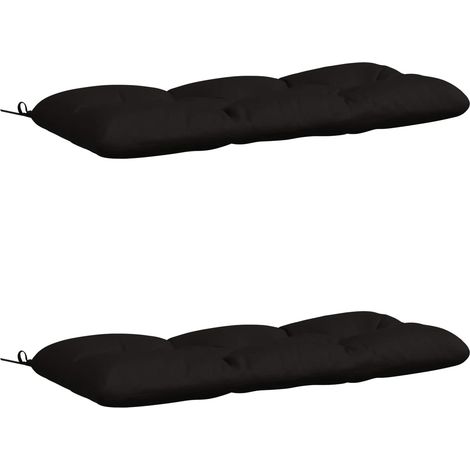 Coussins de banc 2 pièces VIANEN 100 % polyester Noir – aménagement extérieur (1/5)