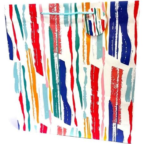 Borsa decorativa opaca a righe, 35x37x12 cm