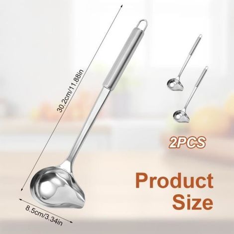 Cuillère à Sauce - Louche en Acier Inoxydable - 30CM - 2 Pièces - Compatible Lave-Vaisselle (1/4)
