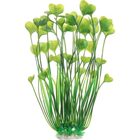 1 pièce Plante artificielle pour aquarium, 40 cm, PVC et céramique, vert/bordeaux/violet, décoration réaliste pour poissons (1/5)