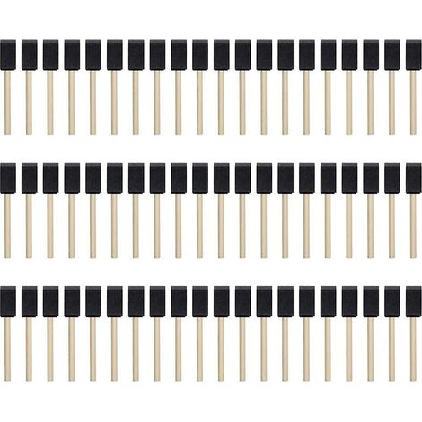 Lot de 100 pinceaux en mousse, pinceaux à manche en bois éponge, pinceaux en mousse de 2,5 cm (1 pouce) (1/5)