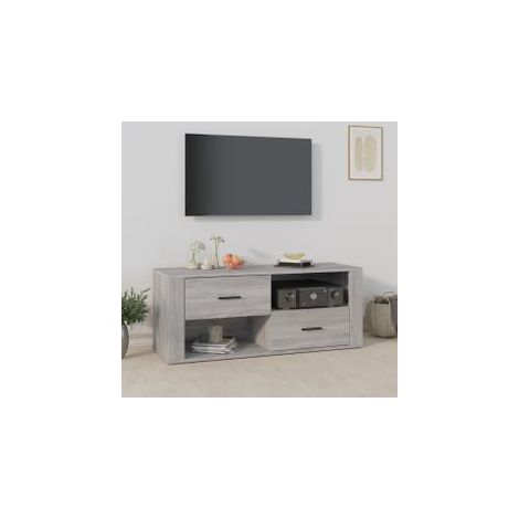 Meuble TV Sonoma gris 100x35x40 Bois d'ingénierie (1/5)