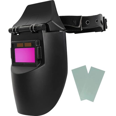 Masque de Soudage, Casque de Soudage Solaire Monté sur la Tête de Réglage du Noircissement Automatique du Casque, Capteur de Sensibilité élevée, Alimenté à L'énergie Solaire (Avec 2 Coussinets) (1/5)