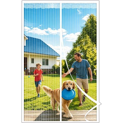 Magnetisches Moskitonetz für Türen und Fenster 120x240CM, Fliegengitter, bohrfreie Magnetvorhänge, magnetische Moskitonetze für Außentüren, Balkone, Wohnmobile und Terrassen (1/5)