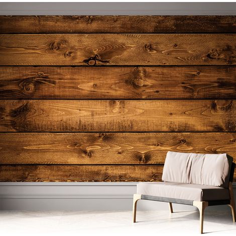 Papier peint autocollant adhésif avec motifs pour salon et chambre accessoire stylé pour votre intérieur Planches de bois 312x219 cm (1/5)