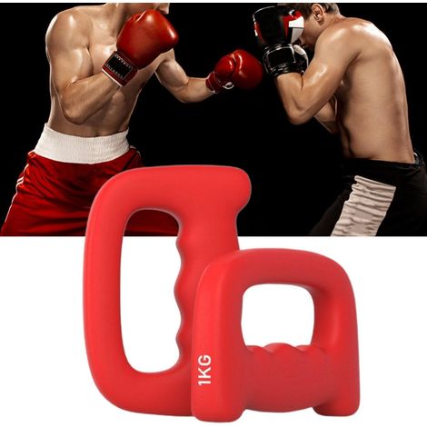 Hantelset 2 handgeformte Neopren-Boxhanteln – Fitnessgeräte für drinnen und draußen zum Trainieren der Armkraft, 1 kg Neopren-Jogginghanteln (1/2)