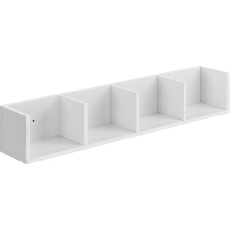 Mueble de pared de diseño elegante estante flotante 4 almacenaje 95 cm blanco 030005843