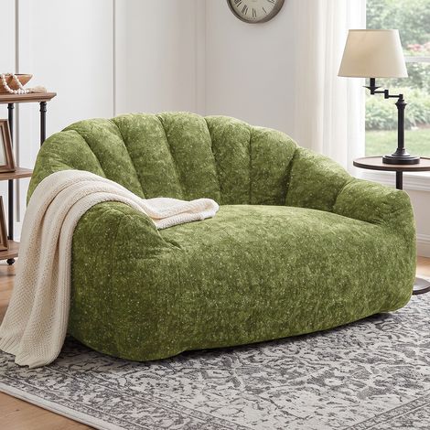 Canapé droit 2 places velours étoilé doux – Accoudoirs enveloppants – Dimensions 140 × 98 × 61 cm – Couleur vert – Pour salon et chambre