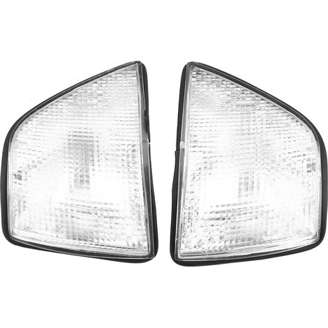 Paire de caches de phares d'angle blancs pour BMW Série 3 318i 325i E36 berline 4 portes et break 92-98 (1/5)