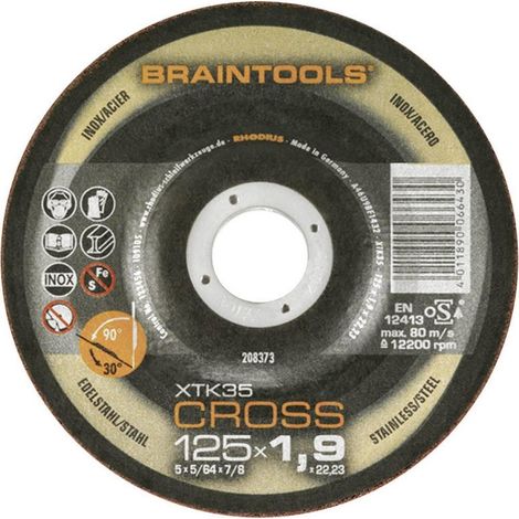 Rhodius 208373 XTK 35 Trenn- und Schruppscheibe Durchmesser 125 mm Bohrungs-Ø 22.23 mm Stahl, Edelst