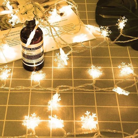 6m 40 LED Lumières de Flocon de Neige,Guirlande Lumineuse pour le Décor de Sapin de Noël et la Fête de Patio de Jardin Extérieur Intérieur (1/5)