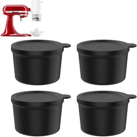 Machine à glaçons Moules de congélation antiadhésifs avec couvercle, 4 fournitures de cuisine portables, fixation de cône de neige , Compatible avec les accessoires de lame à glace Kitchenaid (1/4)