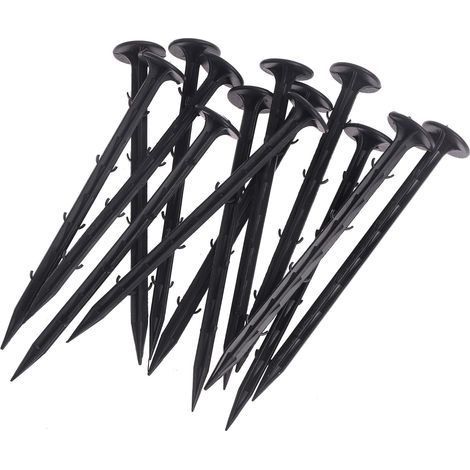 Piquets de Fixation pour Jardin 200mm 20Pièces pour la Fixation des Tissus Anti Mauvaises Herbes - Ancrage de Sol en Plastique ou Filet Anti-Taupe (1/5)